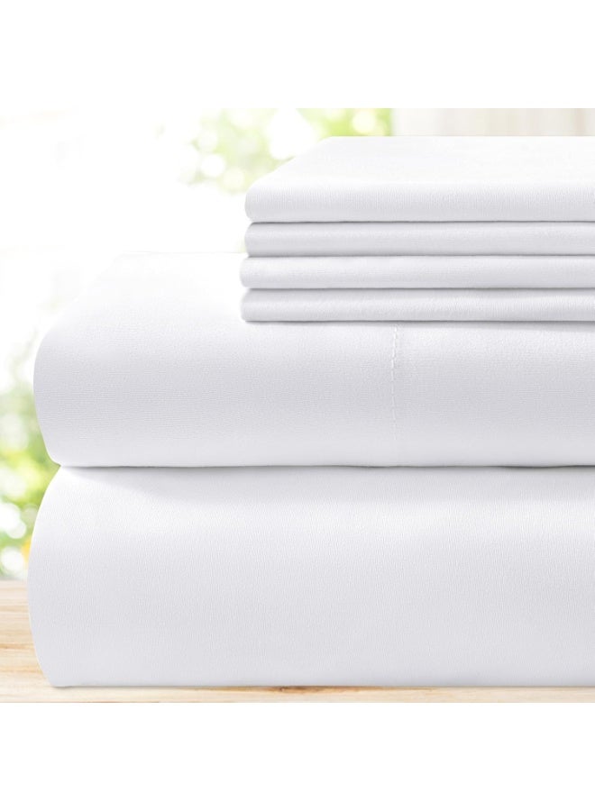 BYSURE Hotel Luxury Bed Sheets Set 4 Piece(Twin XL, White) - Super Soft 1800 Thread Count 100% Microfiber Sheets with Deep Pockets, Wrinkle & Fade Resistant - Image 4